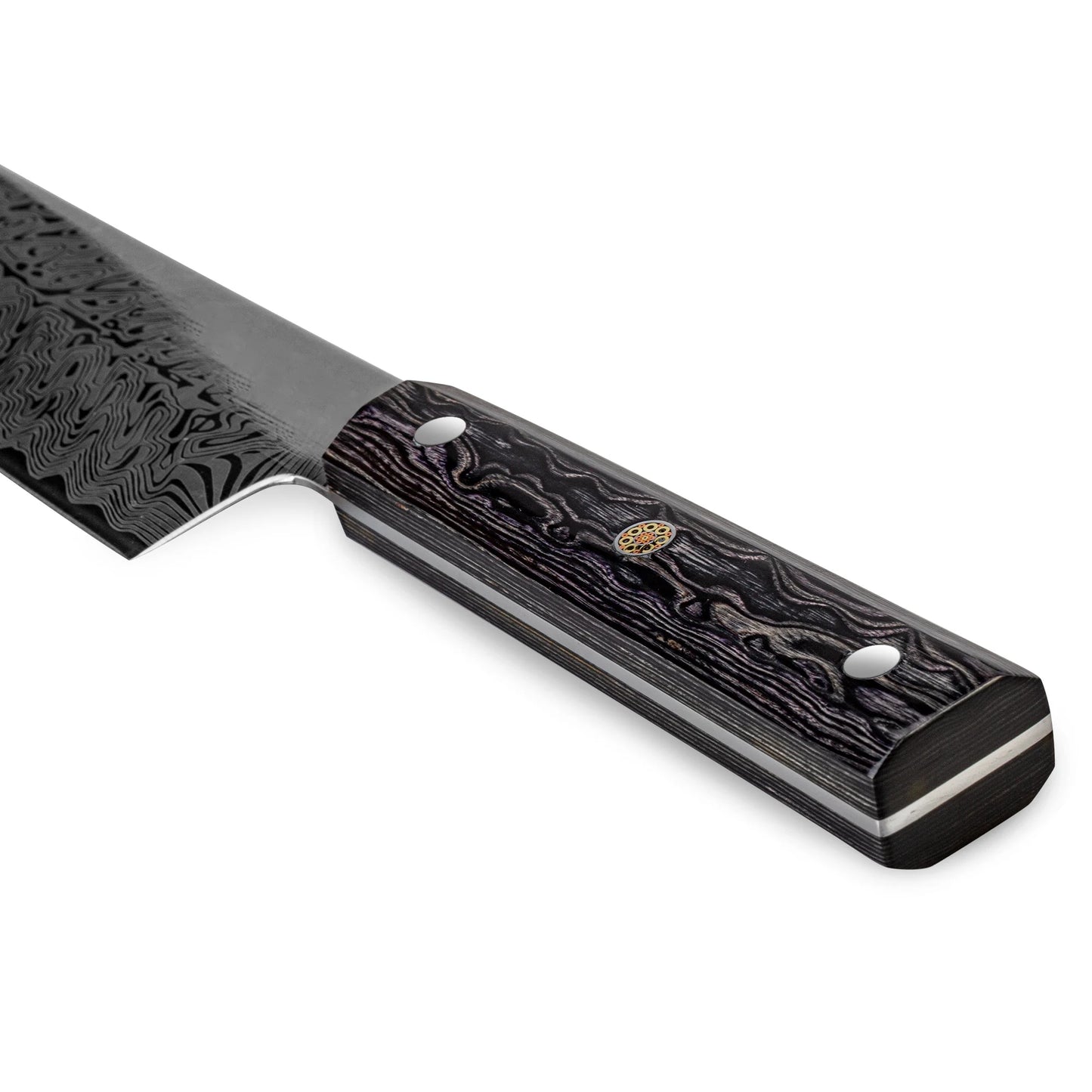 Damascus Pattern Santoku Knife for Cutting Meat and Vegetables 20cm