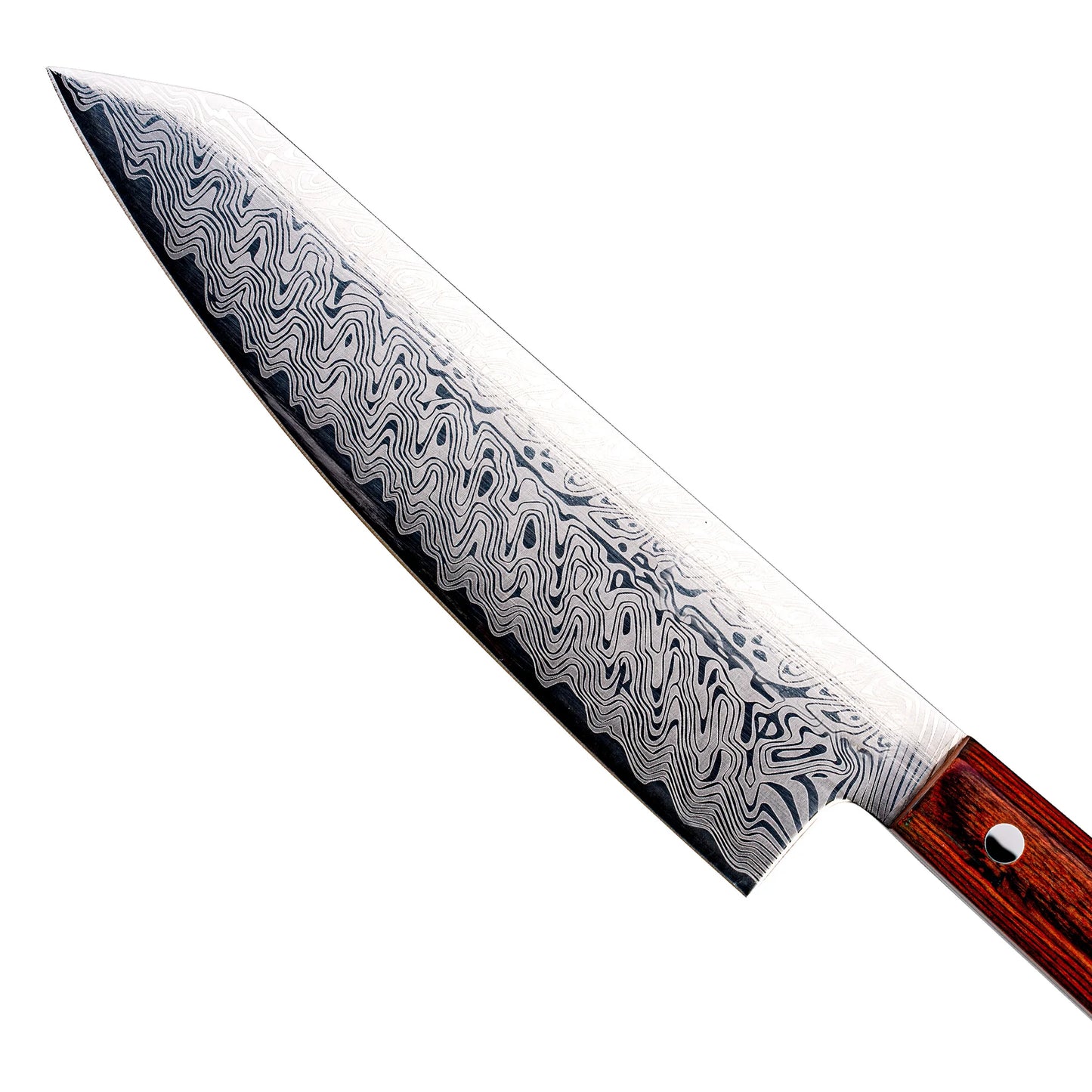Damascus Pattern Santoku Knife for Cutting Meat and Vegetables 20cm
