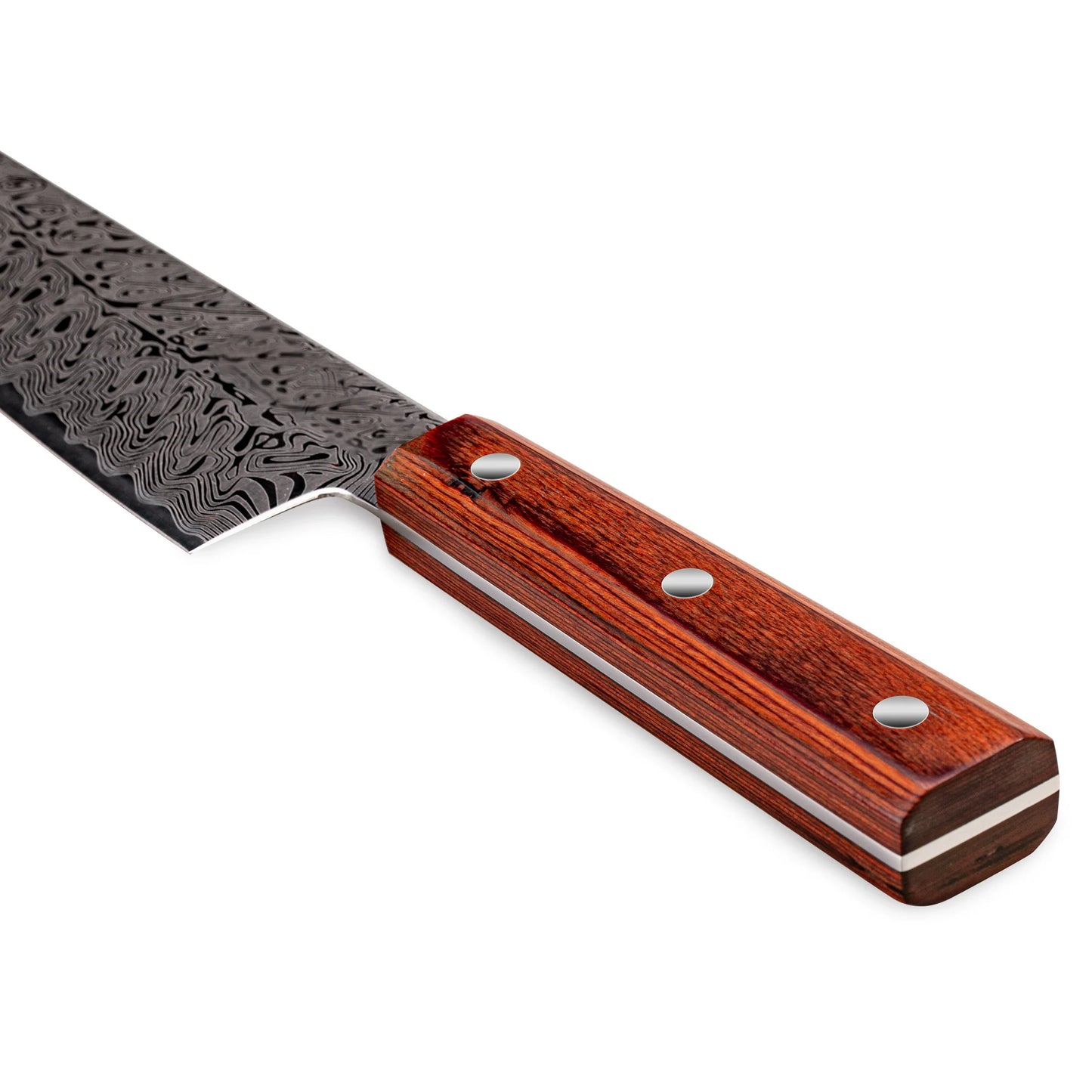 Damascus Pattern Santoku Knife for Cutting Meat and Vegetables 20cm