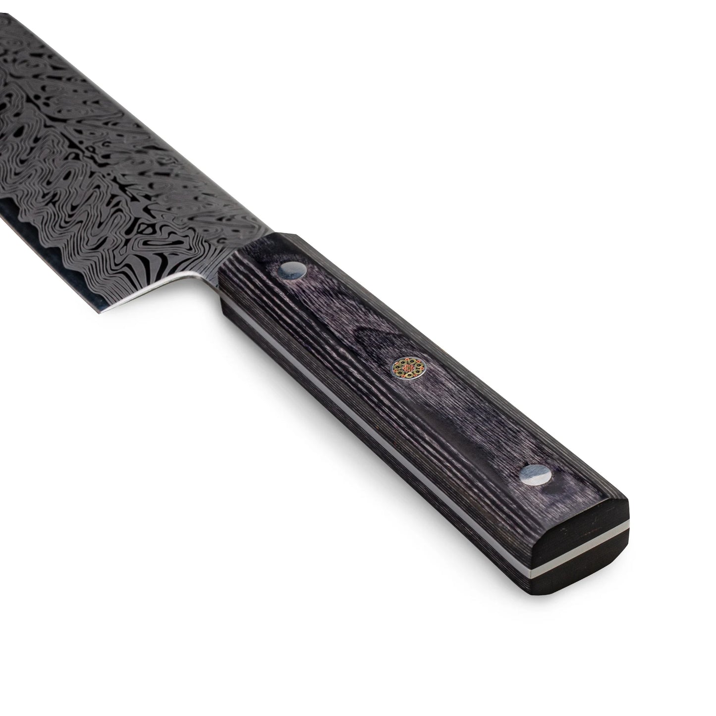 Damascus Pattern Santoku Knife for Cutting Meat and Vegetables 20cm