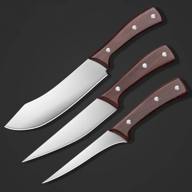 A set of knives for butchering, cutting, and boning