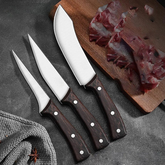 A set of knives for butchering, cutting, and boning
